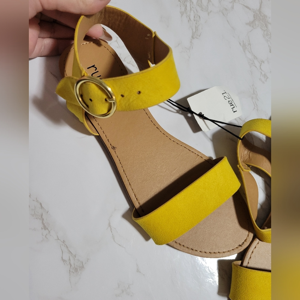 2/$10 Rue 21 mustard yellow strappy sandals